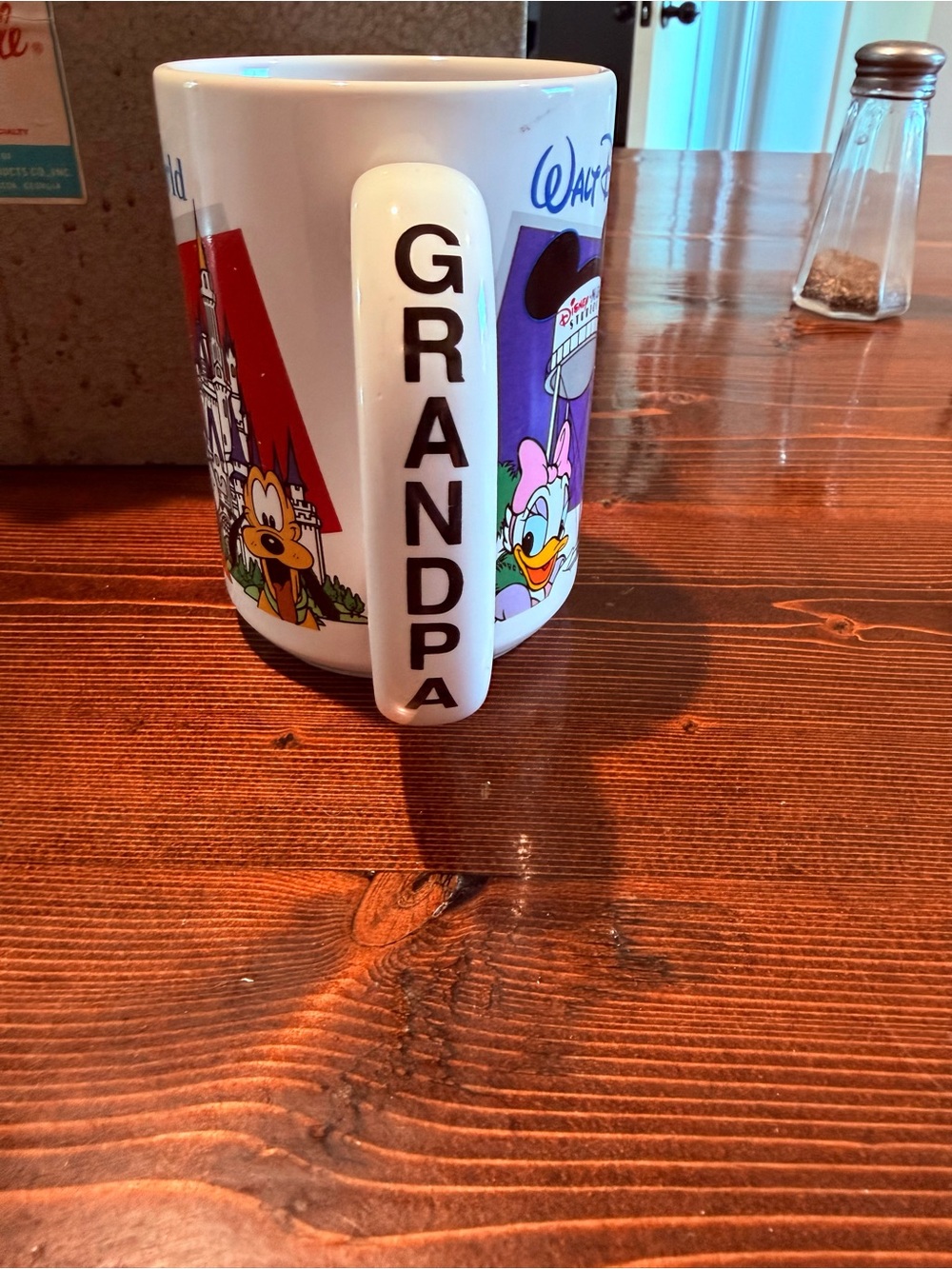 Disney White Ceramic Grandpa Mug with Colorful Character Artwork